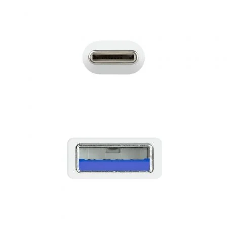 Nanocable Cable USB-C a USB-A 3.1 Gen2 10 Gbps, 1.5 m, Blanco
